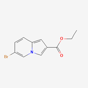 molecular formula C11H10BrNO2 B596813 Ethyl 6-bromoindolizine-2-carboxylate CAS No. 1251014-35-3