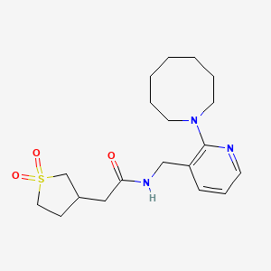 molecular formula C19H29N3O3S B5968144 N-[[2-(azocan-1-yl)pyridin-3-yl]methyl]-2-(1,1-dioxothiolan-3-yl)acetamide 