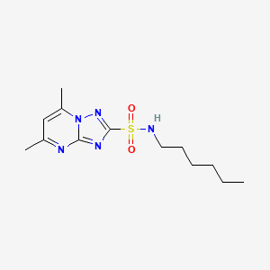 molecular formula C13H21N5O2S B5968167 N-hexyl-5,7-dimethyl-[1,2,4]triazolo[1,5-a]pyrimidine-2-sulfonamide 