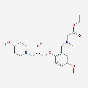 molecular formula C21H34N2O6 B5968187 Ethyl 2-[[2-[2-hydroxy-3-(4-hydroxypiperidin-1-yl)propoxy]-5-methoxyphenyl]methyl-methylamino]acetate 