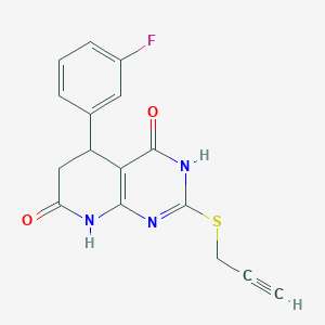 molecular formula C16H12FN3O2S B5968202 5-(3-fluorophenyl)-2-prop-2-ynylsulfanyl-3,5,6,8-tetrahydropyrido[2,3-d]pyrimidine-4,7-dione 