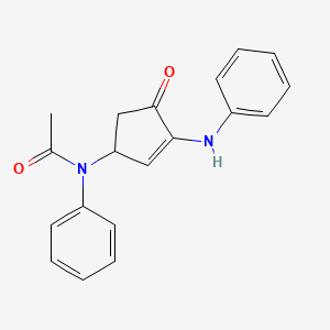 molecular formula C19H18N2O2 B5968206 N-[4-oxo-3-(phenylamino)cyclopent-2-en-1-yl]-N-phenylacetamide 