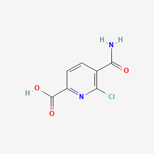 molecular formula C7H5ClN2O3 B596825 5-Carbamoyl-6-chloropicolinic acid CAS No. 1312772-66-9