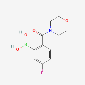 molecular formula C11H13BFNO4 B596826 (5-Fluoro-2-(morpholine-4-carbonyl)phenyl)boronic acid CAS No. 1217501-26-2