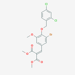 molecular formula C20H17BrCl2O6 B5968264 dimethyl {3-bromo-4-[(2,4-dichlorobenzyl)oxy]-5-methoxybenzylidene}malonate 