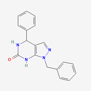 molecular formula C18H16N4O B5968330 1-benzyl-4-phenyl-5,7-dihydro-4H-pyrazolo[3,4-d]pyrimidin-6-one 