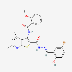 molecular formula C25H21BrN4O4S B5968394 N-(2-{[(2E)-2-(5-BROMO-2-HYDROXYBENZYLIDENE)HYDRAZINO]CARBONYL}-4,6-DIMETHYLTHIENO[2,3-B]PYRIDIN-3-YL)-2-METHOXYBENZAMIDE 