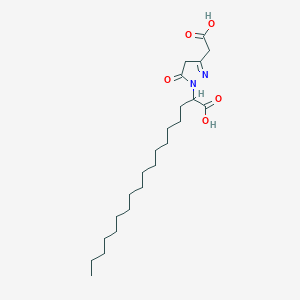 molecular formula C23H40N2O5 B5968523 2-[3-(carboxymethyl)-5-oxo-4H-pyrazol-1-yl]octadecanoic acid 