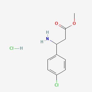 molecular formula C10H13Cl2NO2 B596859 Methyl 3-amino-3-(4-chlorophenyl)propanoate hydrochloride CAS No. 124082-19-5
