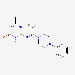 molecular formula C16H20N6O B5968645 N-(4-methyl-6-oxo-1,6-dihydropyrimidin-2-yl)-4-phenylpiperazine-1-carboximidamide 