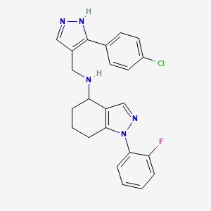 molecular formula C23H21ClFN5 B5968708 N-[[5-(4-chlorophenyl)-1H-pyrazol-4-yl]methyl]-1-(2-fluorophenyl)-4,5,6,7-tetrahydroindazol-4-amine 