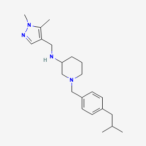 molecular formula C22H34N4 B5968758 N-[(1,5-dimethyl-1H-pyrazol-4-yl)methyl]-1-(4-isobutylbenzyl)-3-piperidinamine 