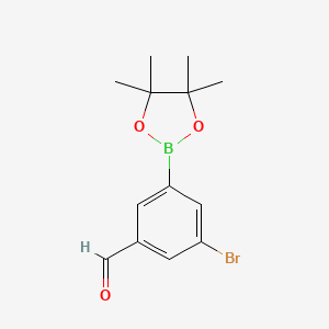 molecular formula C13H16BBrO3 B596876 3-Bromo-5-(4,4,5,5-tetramethyl-1,3,2-dioxaborolan-2-yl)benzaldehyde CAS No. 1352399-74-6