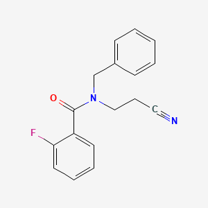 molecular formula C17H15FN2O B5968767 N-benzyl-N-(2-cyanoethyl)-2-fluorobenzamide 