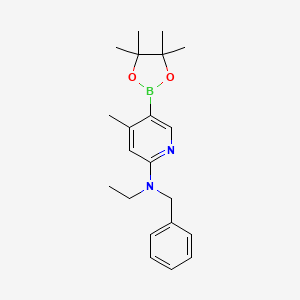 molecular formula C21H29BN2O2 B596884 n-Benzyl-n-ethyl-4-methyl-5-(4,4,5,5-tetramethyl-1,3,2-dioxaborolan-2-yl)pyridin-2-amine CAS No. 1351206-48-8