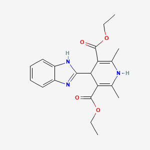 molecular formula C20H23N3O4 B5968944 diethyl 4-(1H-benzimidazol-2-yl)-2,6-dimethyl-1,4-dihydro-3,5-pyridinedicarboxylate 