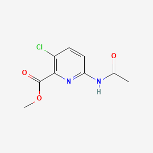 molecular formula C9H9ClN2O3 B596898 Methyl 6-acetamido-3-chloropicolinate CAS No. 1242336-62-4