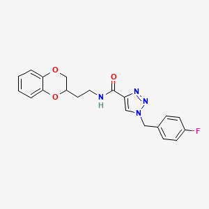 molecular formula C20H19FN4O3 B5968983 N-[2-(2,3-dihydro-1,4-benzodioxin-2-yl)ethyl]-1-(4-fluorobenzyl)-1H-1,2,3-triazole-4-carboxamide 