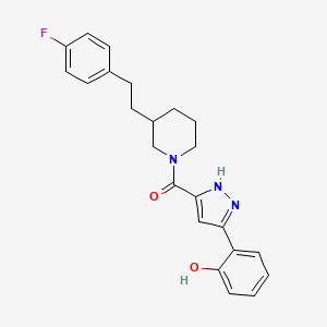 molecular formula C23H24FN3O2 B5969070 [3-[2-(4-fluorophenyl)ethyl]piperidin-1-yl]-[3-(2-hydroxyphenyl)-1H-pyrazol-5-yl]methanone 