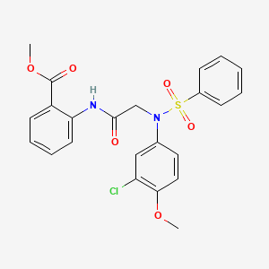 molecular formula C23H21ClN2O6S B5969106 methyl 2-[[2-[N-(benzenesulfonyl)-3-chloro-4-methoxyanilino]acetyl]amino]benzoate 