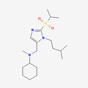 molecular formula C19H35N3O2S B5969107 N-methyl-N-[[3-(3-methylbutyl)-2-propan-2-ylsulfonylimidazol-4-yl]methyl]cyclohexanamine 