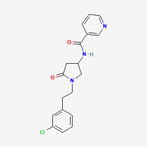 molecular formula C18H18ClN3O2 B5969113 N-{1-[2-(3-chlorophenyl)ethyl]-5-oxo-3-pyrrolidinyl}nicotinamide 