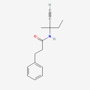molecular formula C15H19NO B5969180 N-(3-methylpent-1-yn-3-yl)-3-phenylpropanamide 
