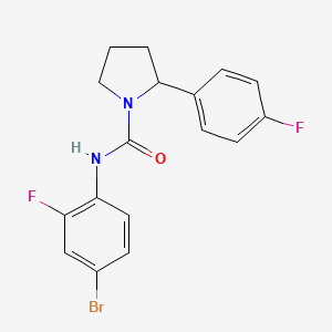 molecular formula C17H15BrF2N2O B5969185 N-(4-bromo-2-fluorophenyl)-2-(4-fluorophenyl)-1-pyrrolidinecarboxamide 
