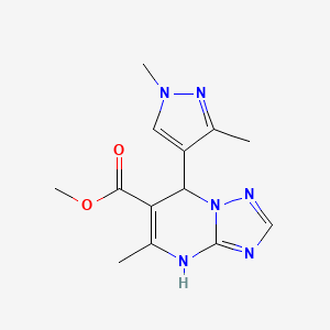 molecular formula C13H16N6O2 B5969192 methyl 7-(1,3-dimethyl-1H-pyrazol-4-yl)-5-methyl-4,7-dihydro[1,2,4]triazolo[1,5-a]pyrimidine-6-carboxylate 