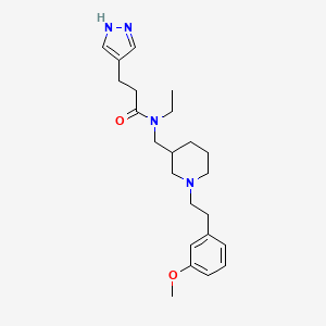 molecular formula C23H34N4O2 B5969280 N-ethyl-N-[[1-[2-(3-methoxyphenyl)ethyl]piperidin-3-yl]methyl]-3-(1H-pyrazol-4-yl)propanamide 