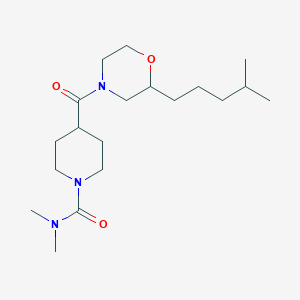 molecular formula C19H35N3O3 B5969313 N,N-dimethyl-4-{[2-(4-methylpentyl)-4-morpholinyl]carbonyl}-1-piperidinecarboxamide 
