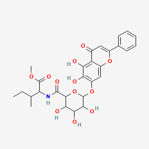 molecular formula C28H31NO12 B5969411 Methyl 2-[[6-(5,6-dihydroxy-4-oxo-2-phenylchromen-7-yl)oxy-3,4,5-trihydroxyoxane-2-carbonyl]amino]-3-methylpentanoate 