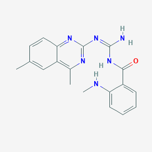 molecular formula C19H20N6O B5969423 N-[(Z)-AMINO[(4,6-DIMETHYLQUINAZOLIN-2-YL)AMINO]METHYLIDENE]-2-(METHYLAMINO)BENZAMIDE 