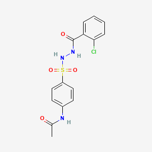 molecular formula C15H14ClN3O4S B5969442 N-[4-[[(2-chlorobenzoyl)amino]sulfamoyl]phenyl]acetamide 