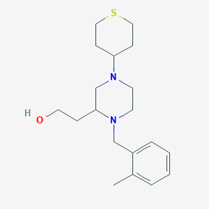 molecular formula C19H30N2OS B5969452 2-[1-[(2-Methylphenyl)methyl]-4-(thian-4-yl)piperazin-2-yl]ethanol 