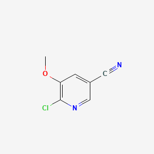 molecular formula C7H5ClN2O B596947 6-Chloro-5-methoxynicotinonitrile CAS No. 1256835-79-6