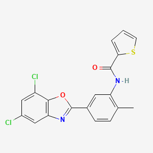 molecular formula C19H12Cl2N2O2S B5969517 N-[5-(5,7-dichloro-1,3-benzoxazol-2-yl)-2-methylphenyl]thiophene-2-carboxamide 