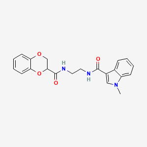 molecular formula C21H21N3O4 B5969589 N-{2-[(2,3-dihydro-1,4-benzodioxin-2-ylcarbonyl)amino]ethyl}-1-methyl-1H-indole-3-carboxamide 