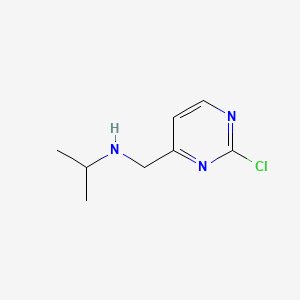 molecular formula C8H12ClN3 B596972 N-((2-Chloropyrimidin-4-yl)methyl)propan-2-amine CAS No. 1289388-00-6