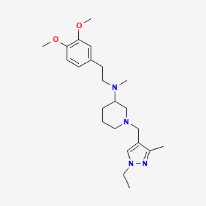 molecular formula C23H36N4O2 B5969730 N-[2-(3,4-dimethoxyphenyl)ethyl]-1-[(1-ethyl-3-methylpyrazol-4-yl)methyl]-N-methylpiperidin-3-amine 