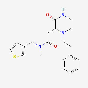 molecular formula C20H25N3O2S B5969777 N-methyl-2-[3-oxo-1-(2-phenylethyl)piperazin-2-yl]-N-(thiophen-3-ylmethyl)acetamide 