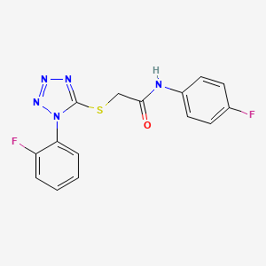 molecular formula C15H11F2N5OS B5969790 N-(4-FLUOROPHENYL)-2-{[1-(2-FLUOROPHENYL)-1H-1,2,3,4-TETRAZOL-5-YL]SULFANYL}ACETAMIDE 