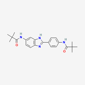 molecular formula C23H28N4O2 B5969853 N-[4-[6-(2,2-dimethylpropanoylamino)-1H-benzimidazol-2-yl]phenyl]-2,2-dimethylpropanamide 