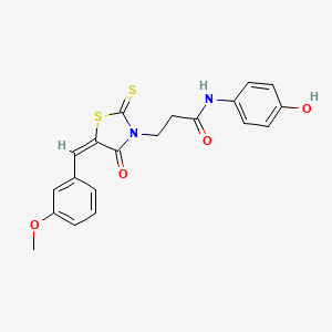 molecular formula C20H18N2O4S2 B5969879 N-(4-hydroxyphenyl)-3-[(5E)-5-(3-methoxybenzylidene)-4-oxo-2-thioxo-1,3-thiazolidin-3-yl]propanamide 