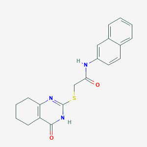 molecular formula C20H19N3O2S B5969892 N-(naphthalen-2-yl)-2-[(4-oxo-3,4,5,6,7,8-hexahydroquinazolin-2-yl)sulfanyl]acetamide 