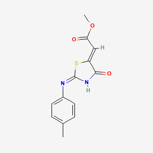 molecular formula C13H12N2O3S B5969907 methyl (2Z)-{2-[(4-methylphenyl)amino]-4-oxo-1,3-thiazol-5(4H)-ylidene}ethanoate 