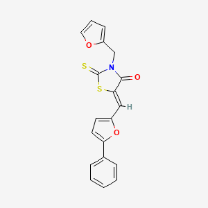 molecular formula C19H13NO3S2 B5969971 (5Z)-3-(furan-2-ylmethyl)-5-[(5-phenylfuran-2-yl)methylidene]-2-sulfanylidene-1,3-thiazolidin-4-one 