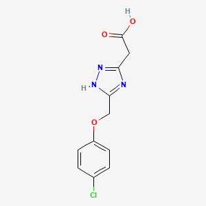 molecular formula C11H10ClN3O3 B5970145 [5-(4-Chloro-phenoxymethyl)-2H-[1,2,4]triazol-3-yl]-acetic acid 