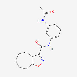 molecular formula C17H19N3O3 B5970326 N-[3-(acetylamino)phenyl]-5,6,7,8-tetrahydro-4H-cyclohepta[d][1,2]oxazole-3-carboxamide 