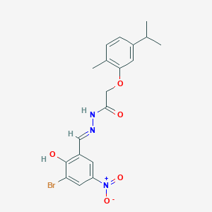 molecular formula C19H20BrN3O5 B5970467 N-[(E)-(3-bromo-2-hydroxy-5-nitrophenyl)methylideneamino]-2-(2-methyl-5-propan-2-ylphenoxy)acetamide 